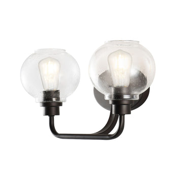 Sandrine Iron/Seeded Glass Cottage Rustic LED Vanity Light - JONATHAN Y